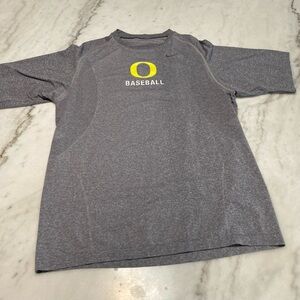 Nike Heather Gray Baseball Long Sleeve Tee